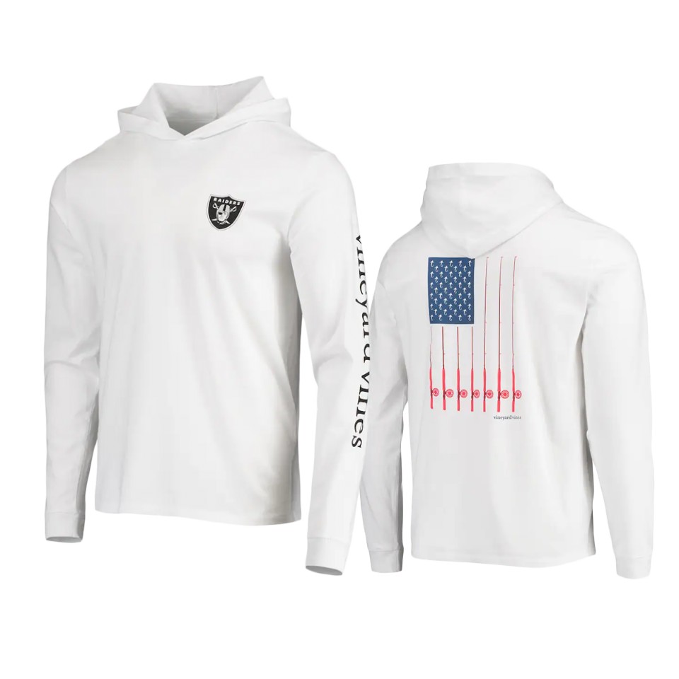 raiders white vineyard vines hoodie long sleeve t shirt