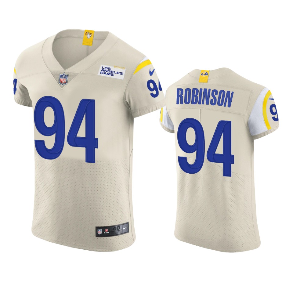 rams a'shawn robinson cream vapor elite jersey