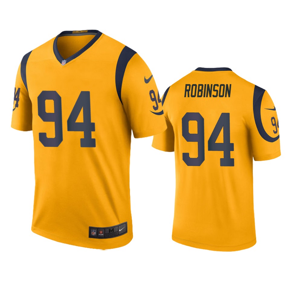 rams a'shawn robinson gold color rush legend jersey