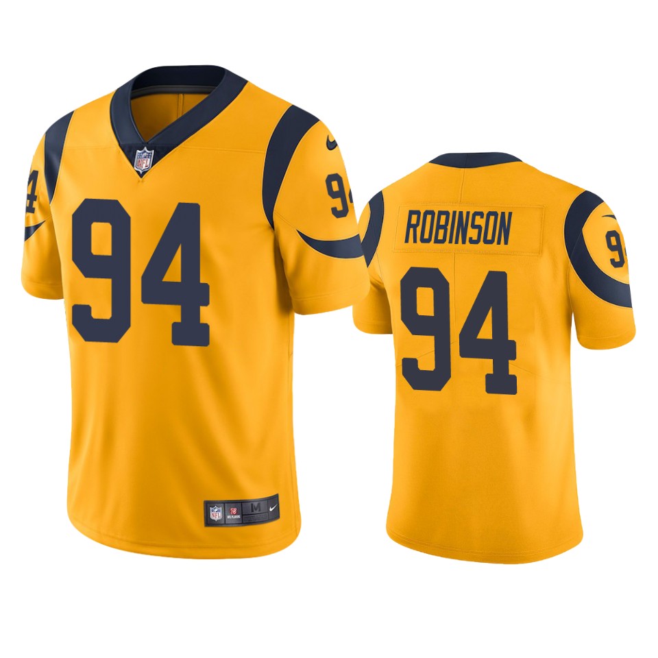 rams a'shawn robinson gold color rush limited jersey