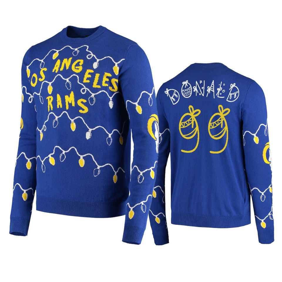 rams aaron donald royal ugly christmas gifts sweater