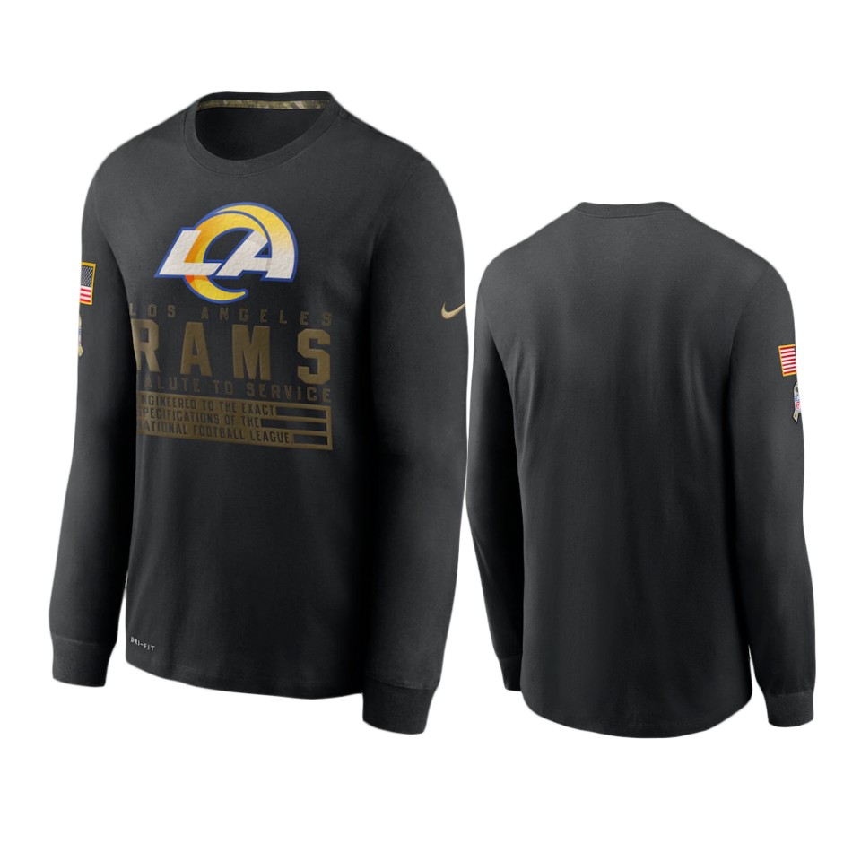 rams black 2020 salute to service sideline performance long sleeve t shirt