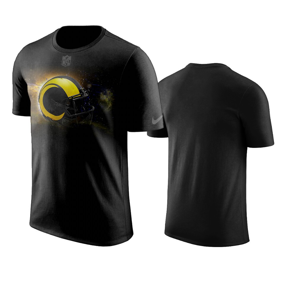 rams black helmet t shirt