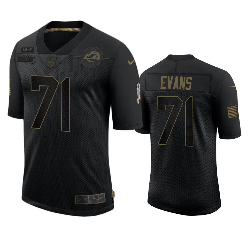 rams bobby evans black limited 2020 salute to service jersey