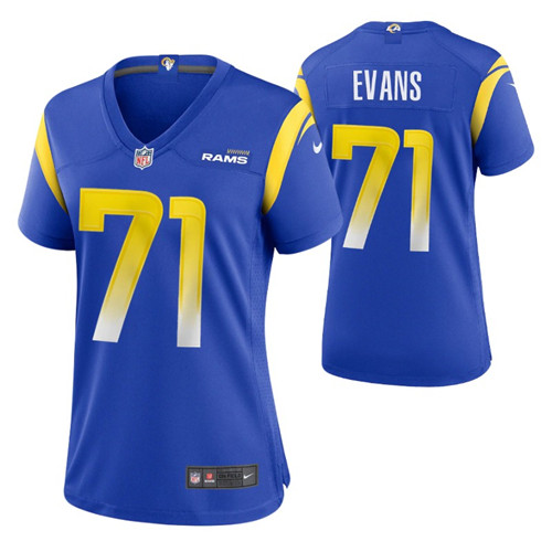 rams-bobby-evans-game-jersey-royal-women's