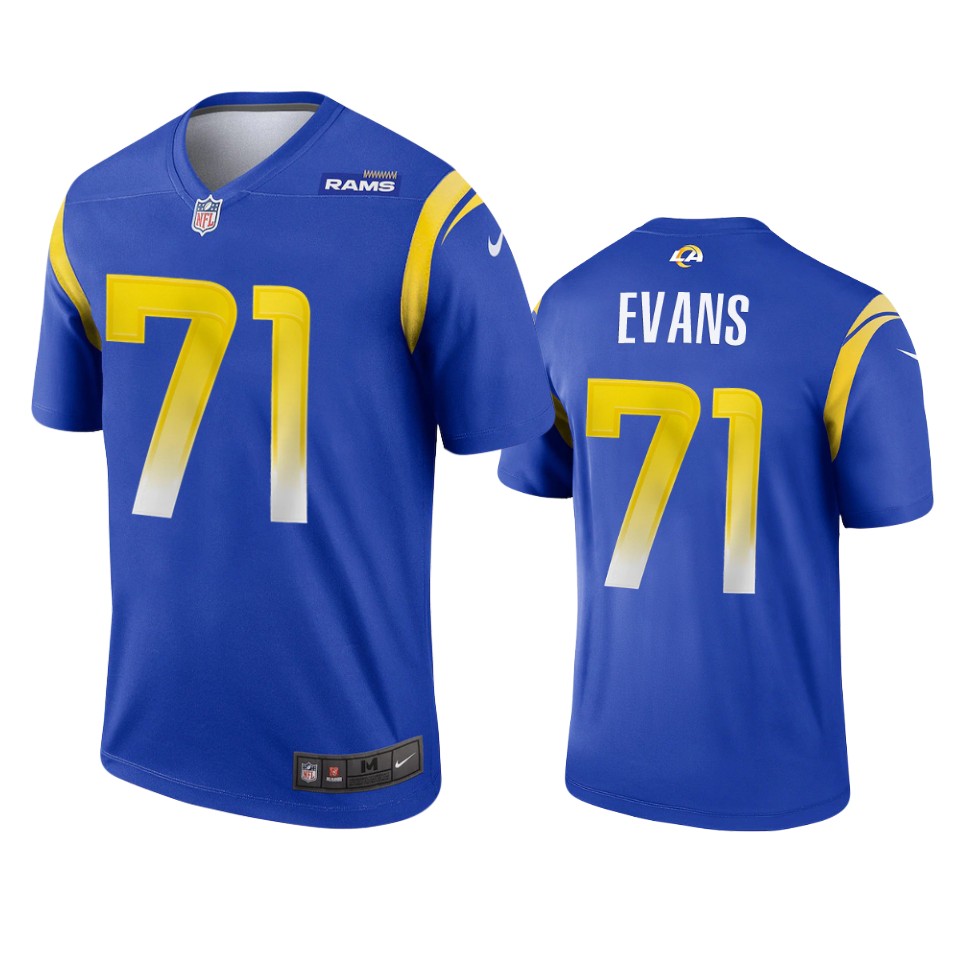 rams bobby evans royal 2020 legend jersey