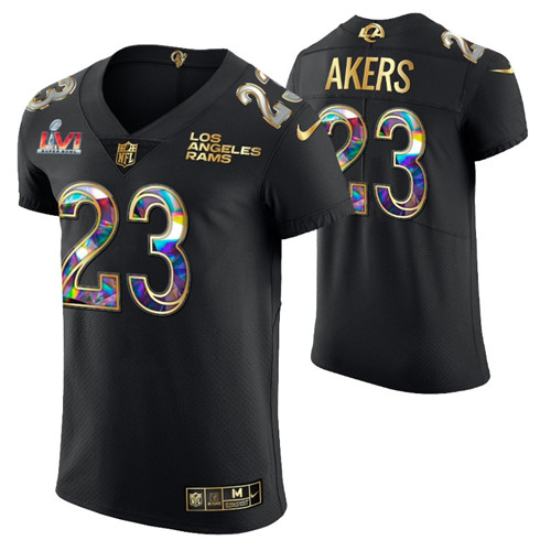 rams-cam-akers-super-bowl-lvi-champions-jersey-golden-editon-black