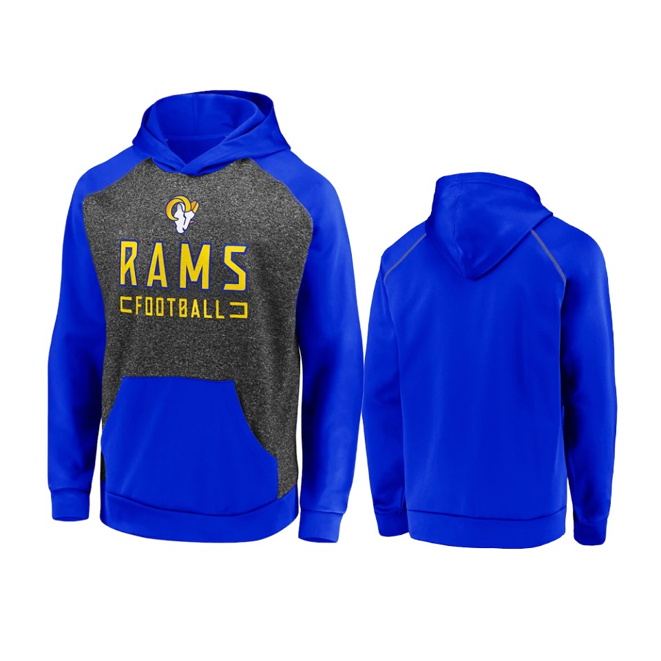 rams charcoal royal game day ready chiller fleece pullover hoodie
