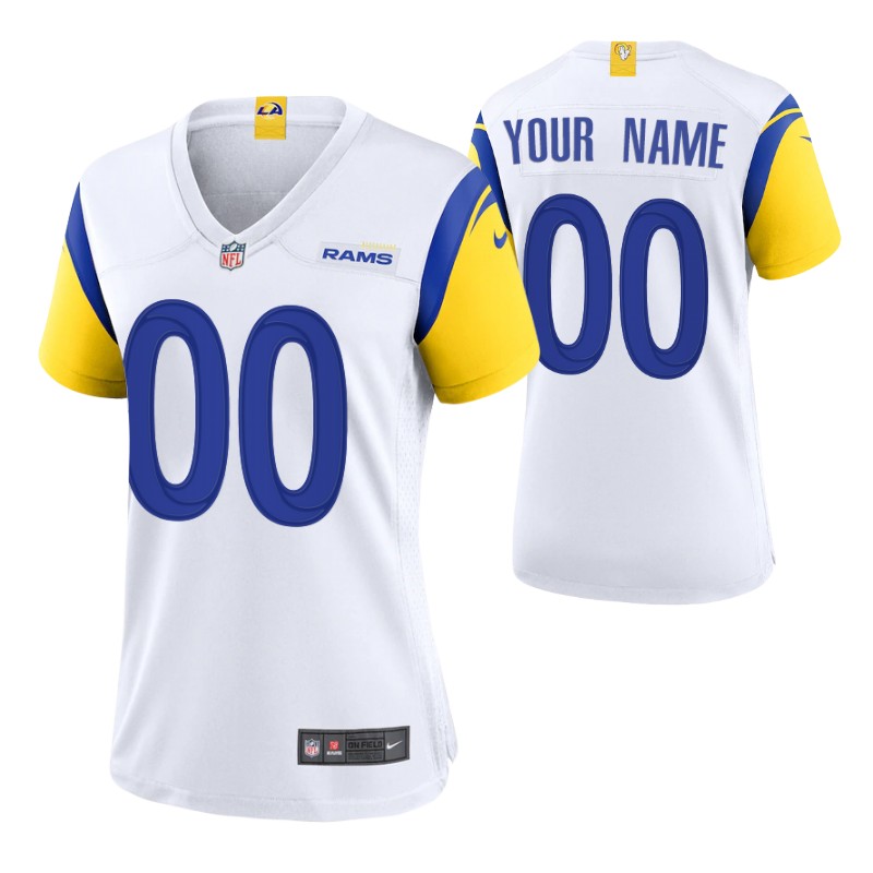 rams-custom-alternate-game-women's-jersey-white