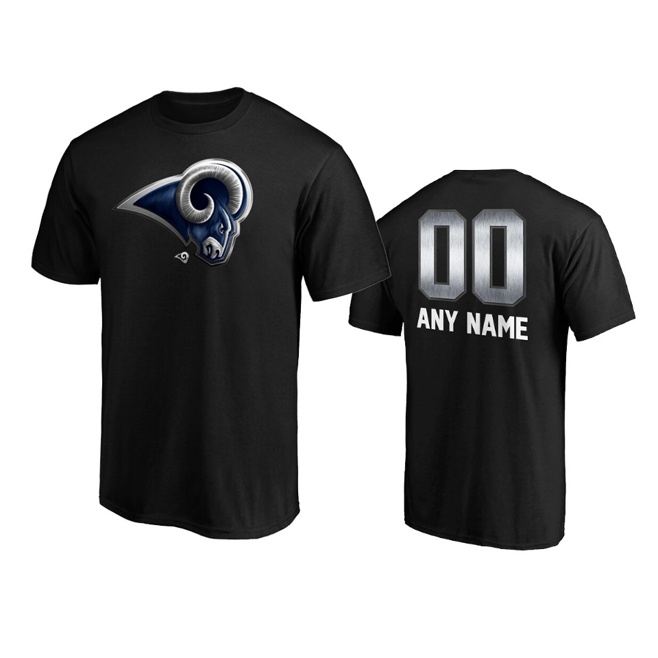 rams custom black midnight mascot logo t shirt