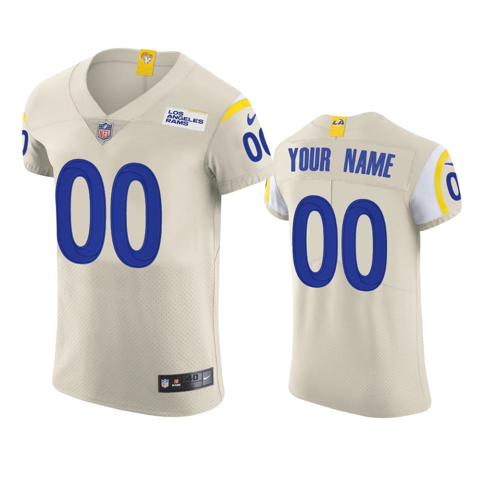 rams custom cream vapor elite jersey 0a