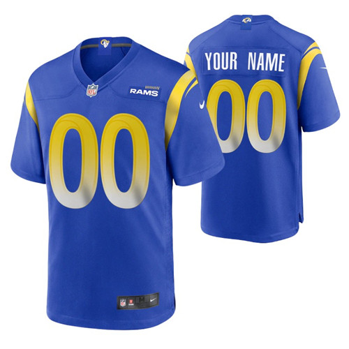 rams-custom-game-jersey-royal-men's