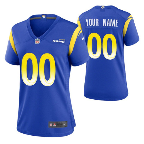 rams-custom-game-women's-jersey-royal