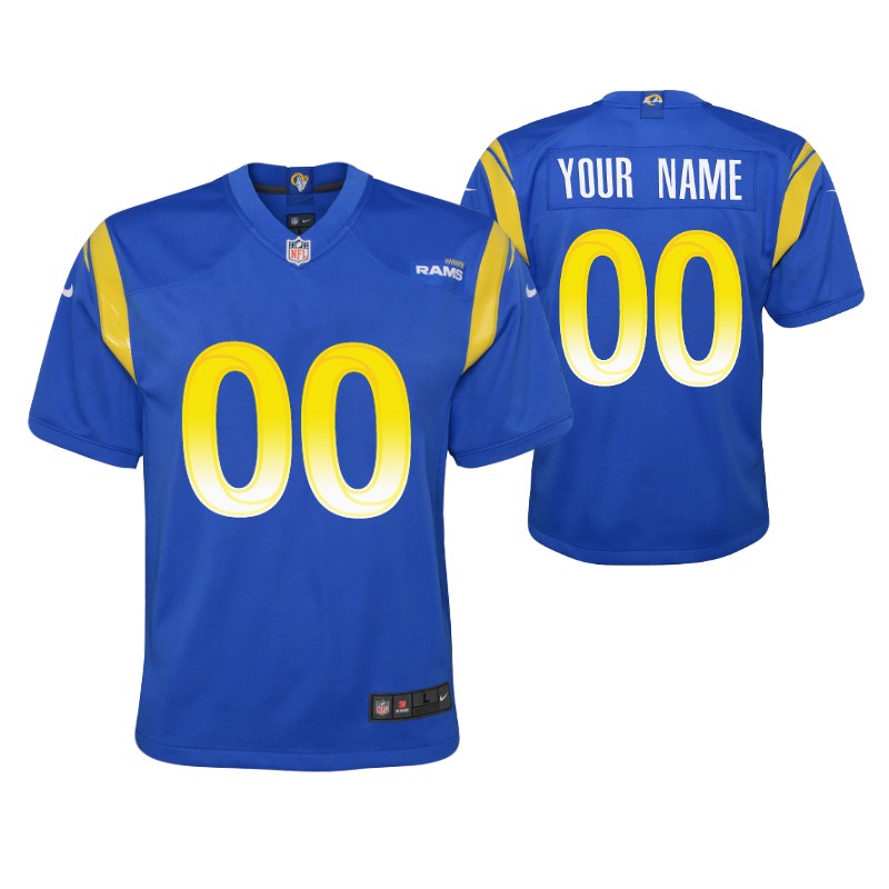rams-custom-game-youth-jersey-royal