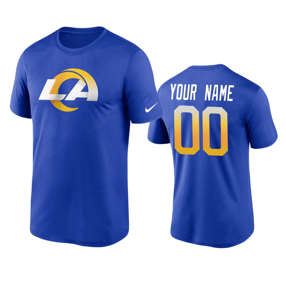 rams custom royal legend performance logo t shirt