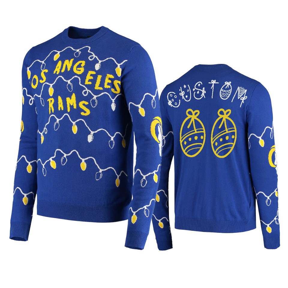 rams custom royal ugly christmas gifts sweater