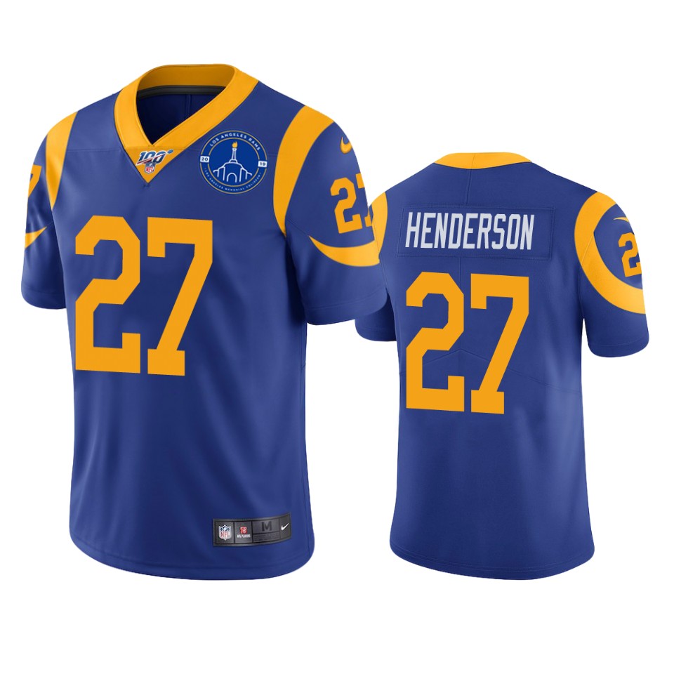 rams darrell henderson royal l.a. coliseum 100th season jersey