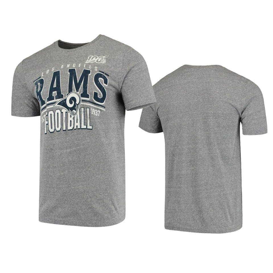 rams gray 100th season championship tri blend tee