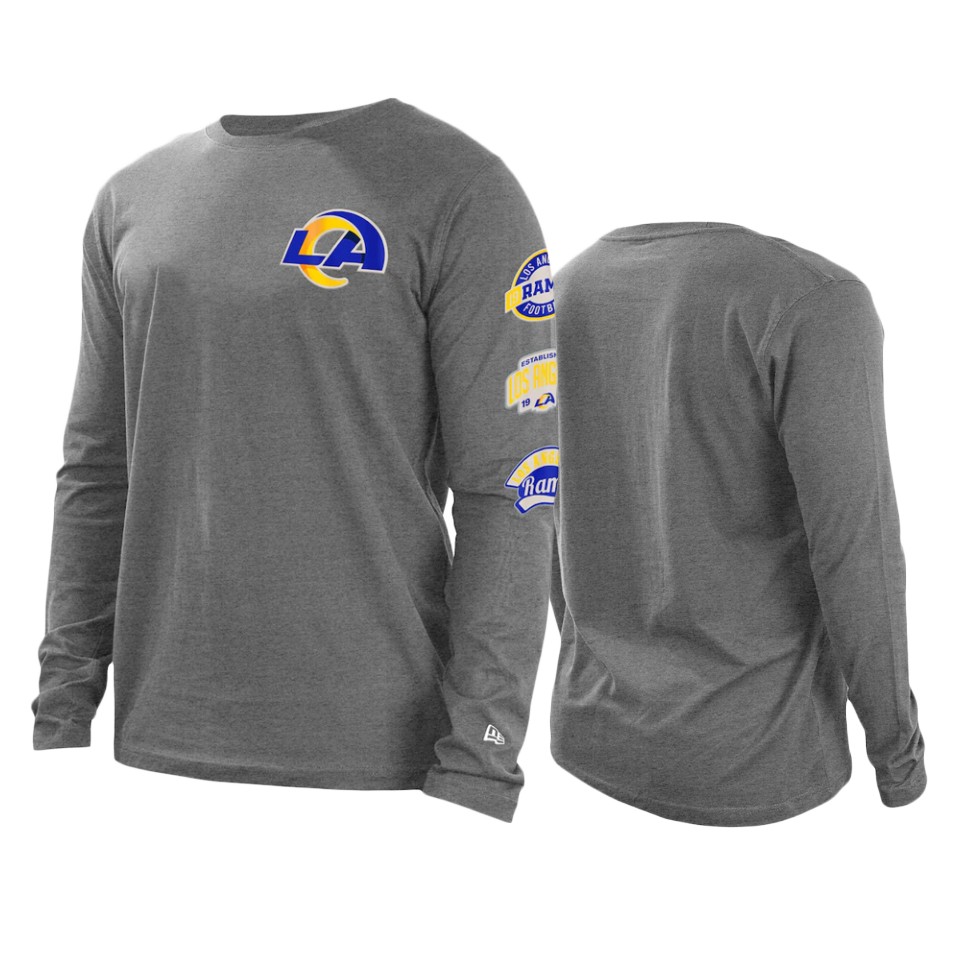 rams heathered gray hype 2 hit long sleeve t shirt
