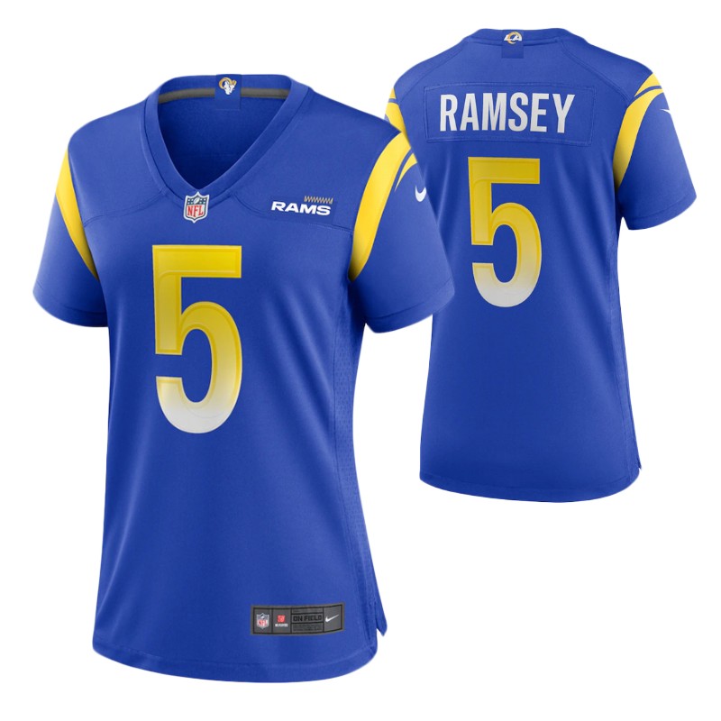 rams-jalen-ramsey-game-women's-jersey-royal