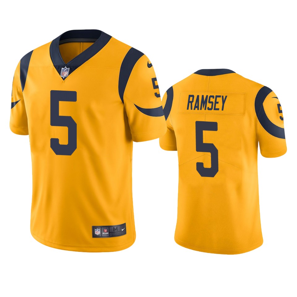 rams jalen ramsey gold color rush limited jersey