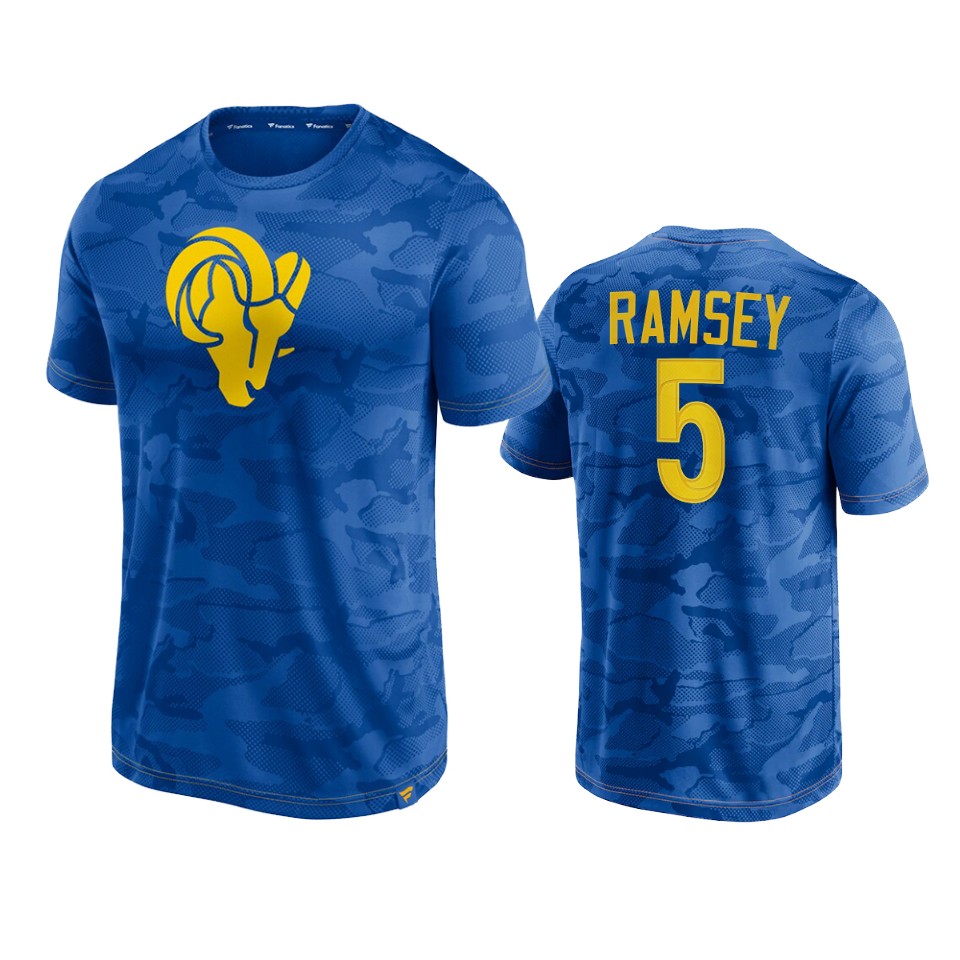 rams jalen ramsey royal camo jacquard t shirt