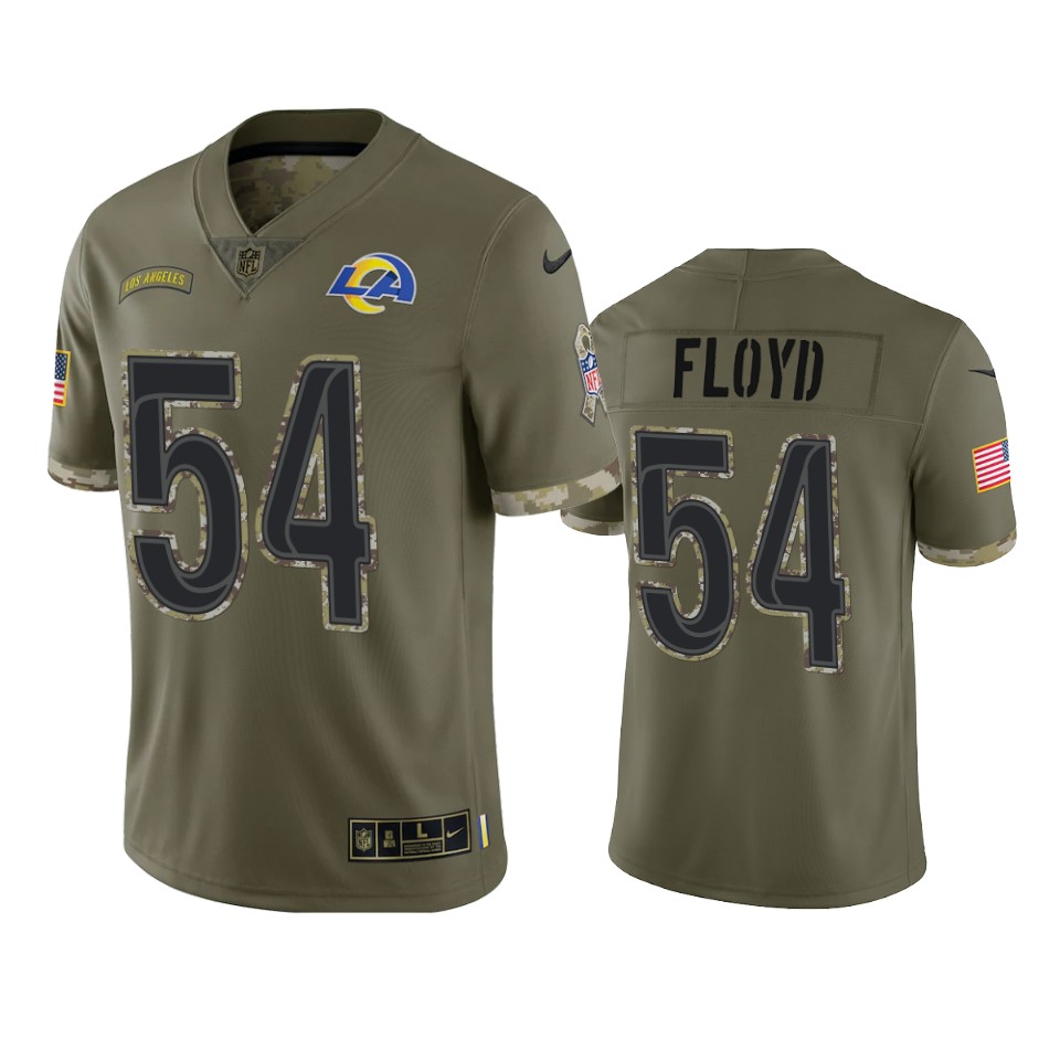 rams leonard floyd 2022 salute to service olive jersey
