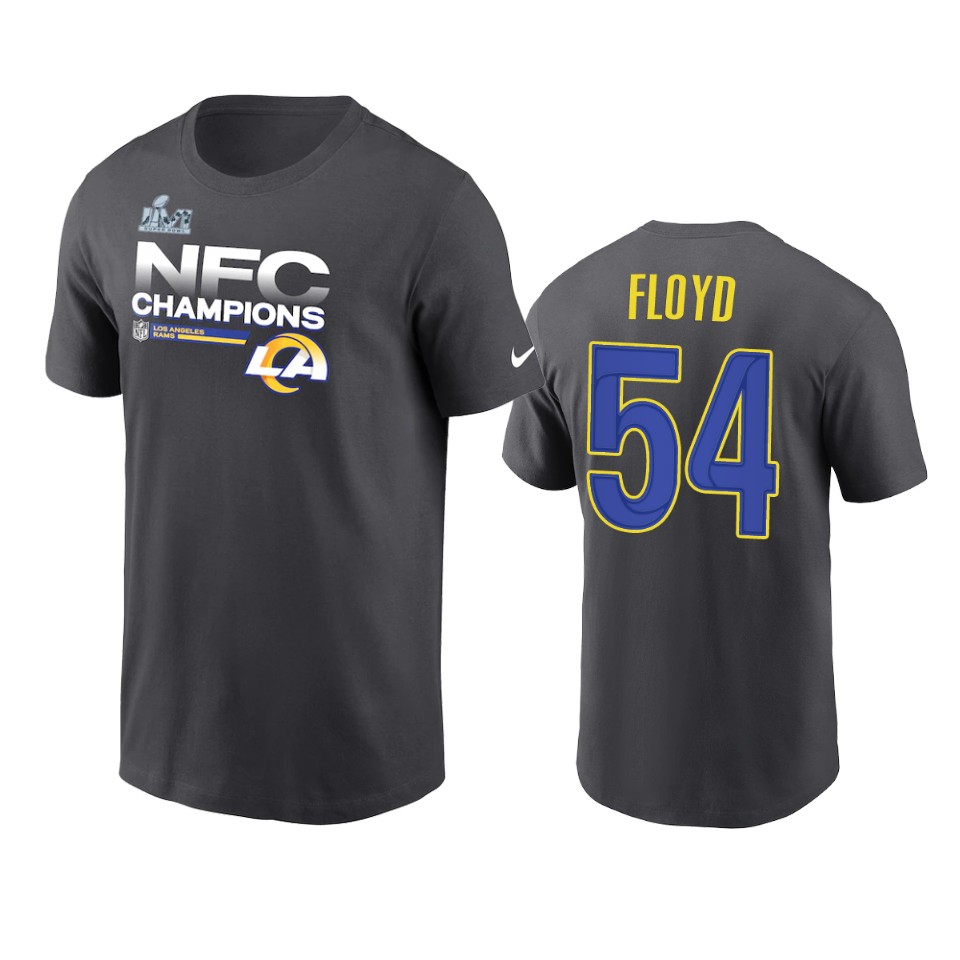 rams leonard floyd anthracite 2021 nfc champions locker room trophy t shirt