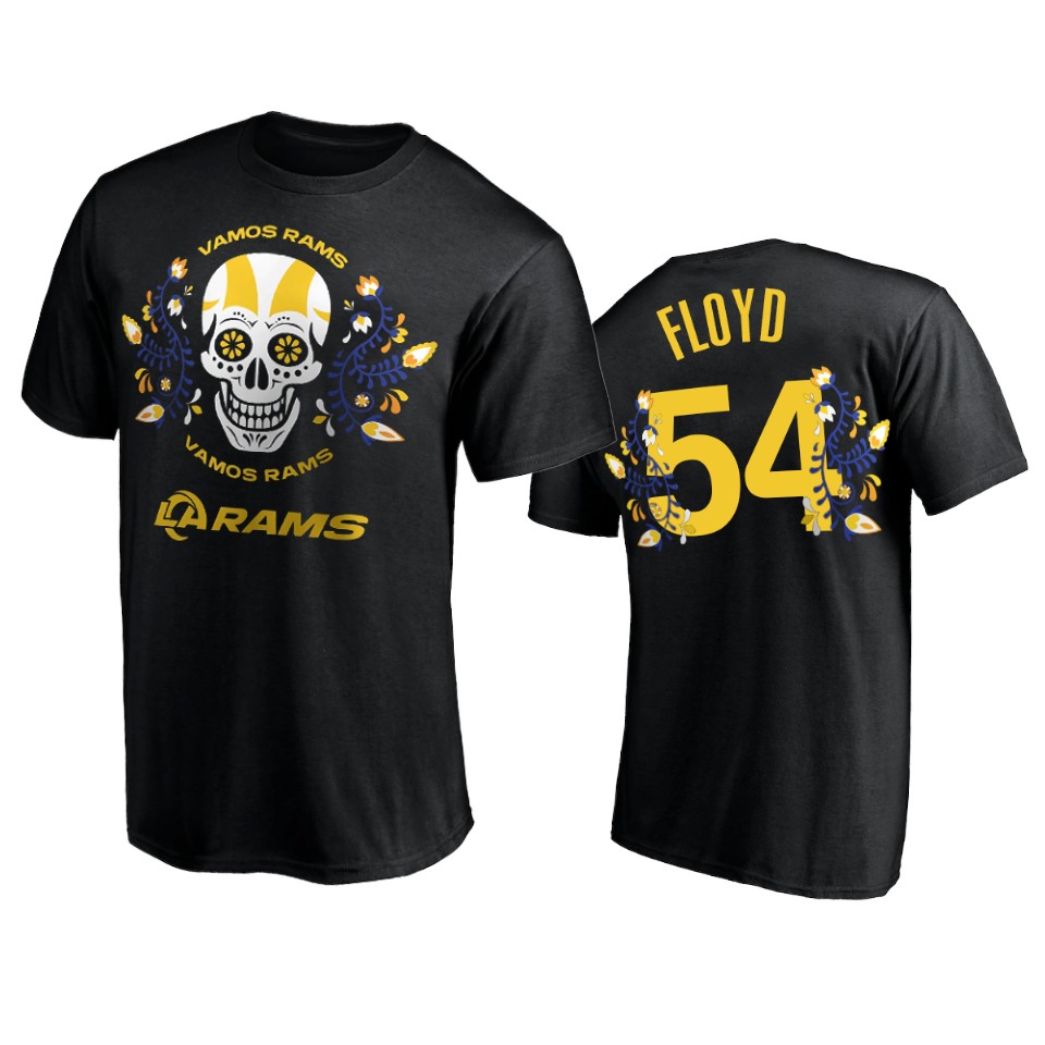 rams leonard floyd black dia de los muertos t shirt