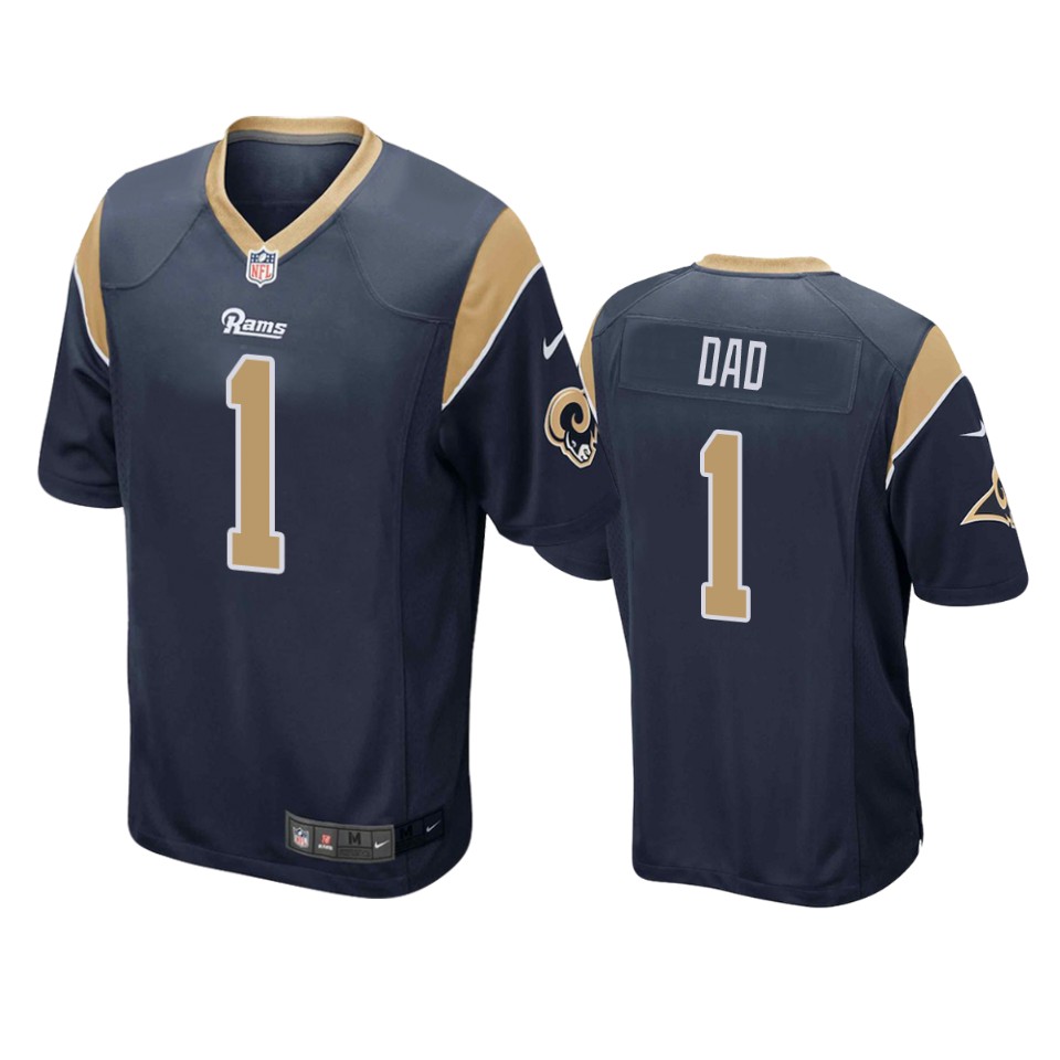 rams navy 2019 father's day number 1 dad jersey