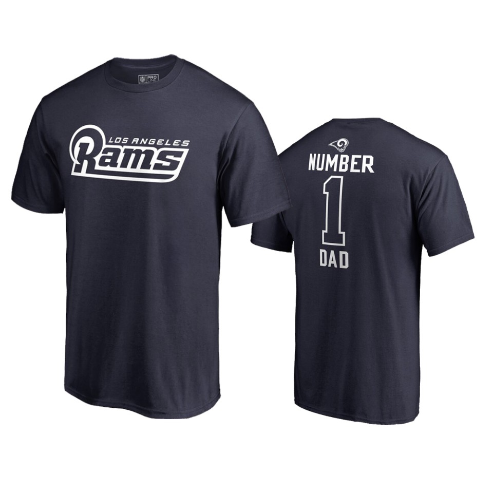 rams navy 2019 father's day number 1 dad t shirt