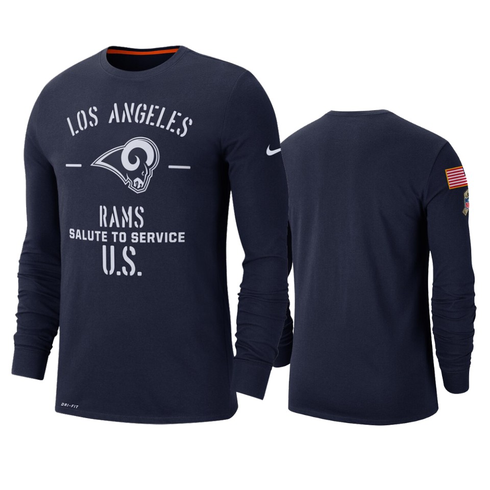 rams navy 2019 salute to service sideline long sleeve t shirt
