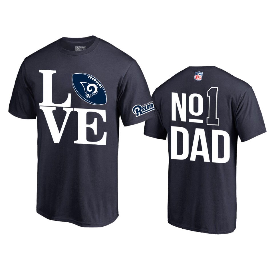 rams navy father's day no.1 dad t shirt