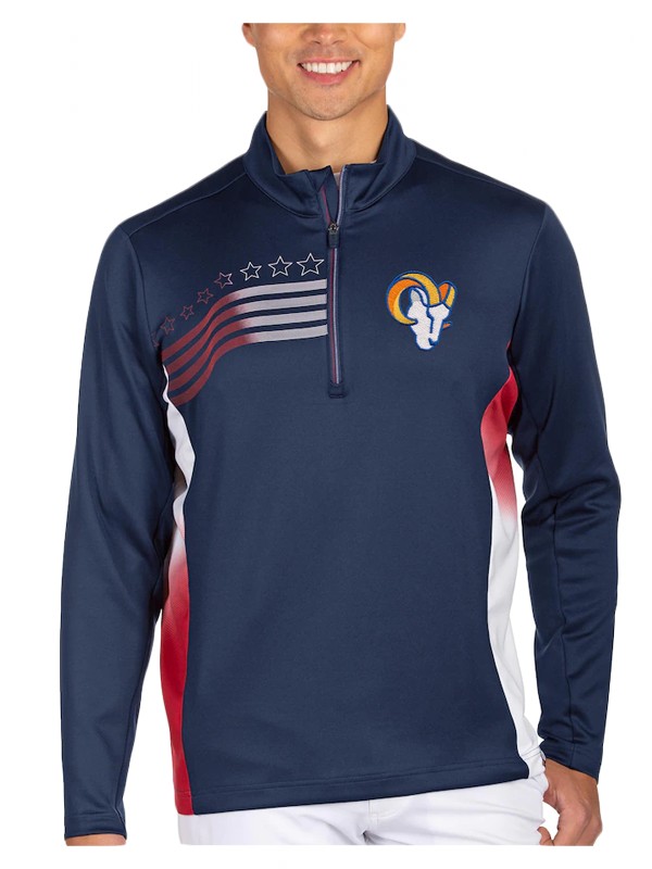 rams navy red liberty quarter zip pullover jacket