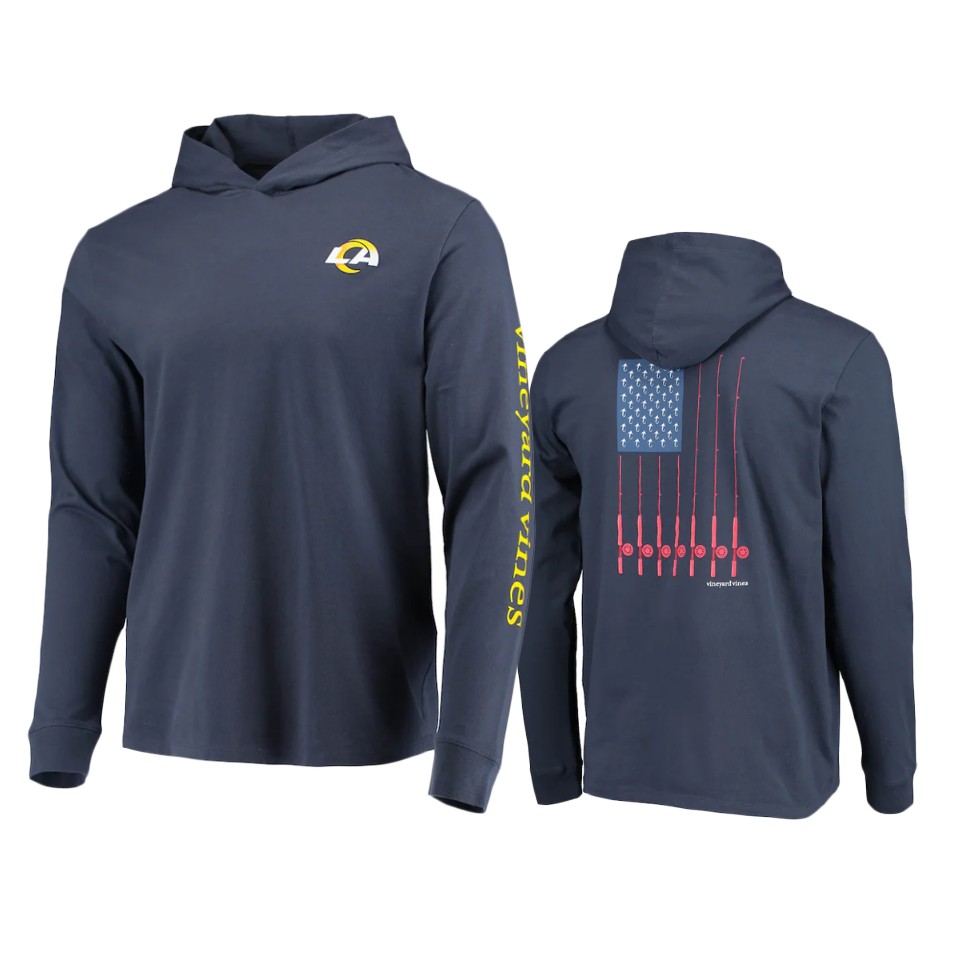 rams navy vineyard vines hoodie long sleeve t shirt