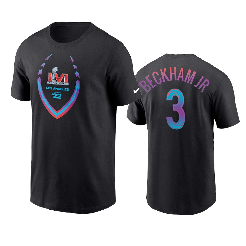 rams odell beckham jr. black super bowl lvi t shirt