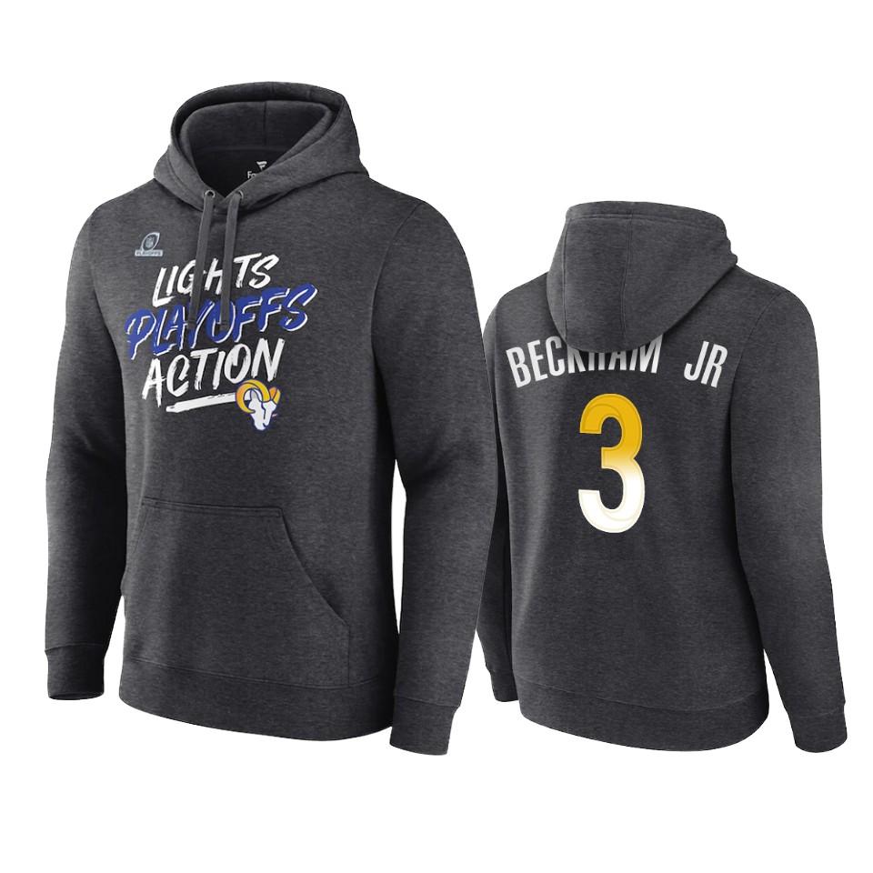 rams odell beckham jr. charcoal 2021 nfl playoffs hoodie
