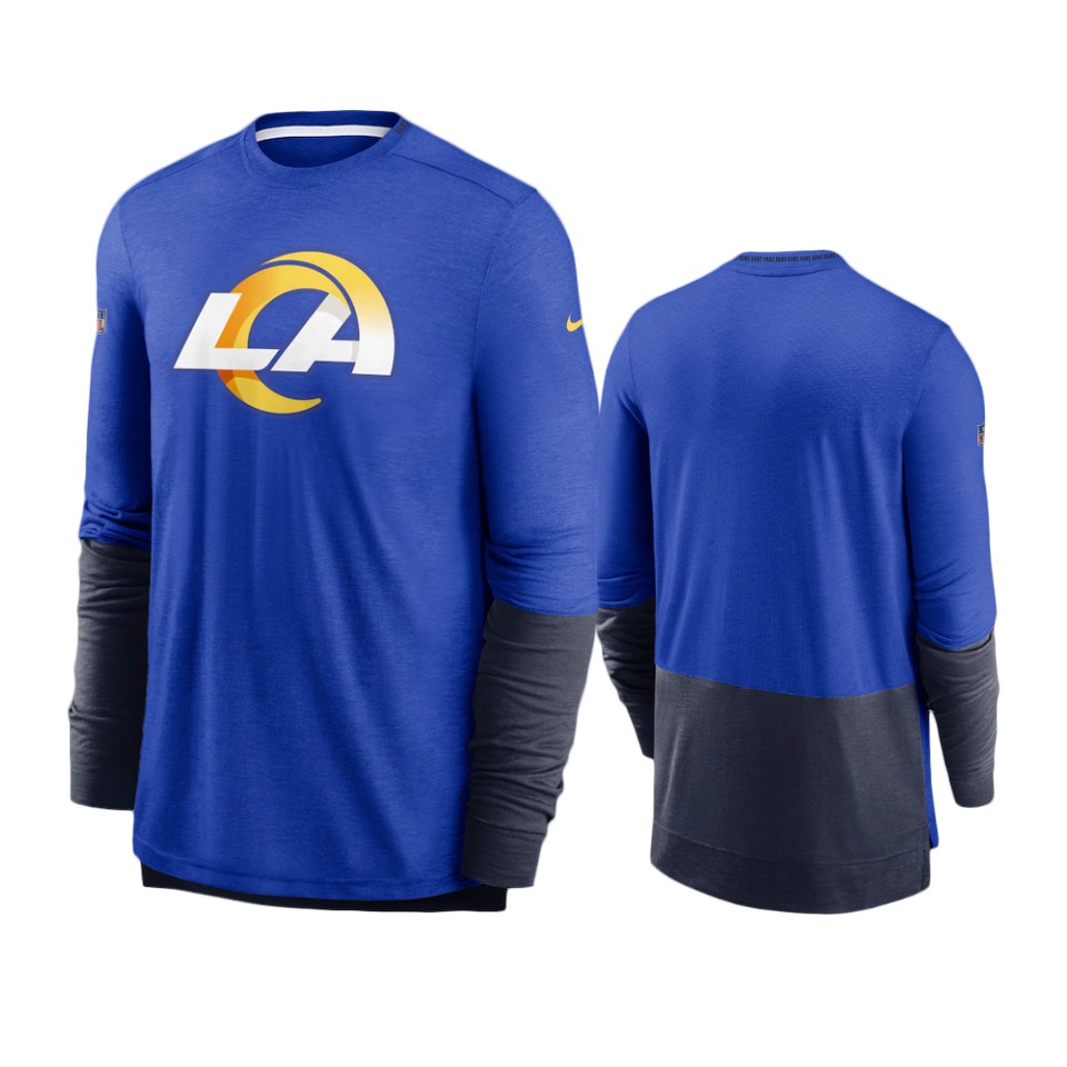 rams royal navy sideline player performance t shirt 0a