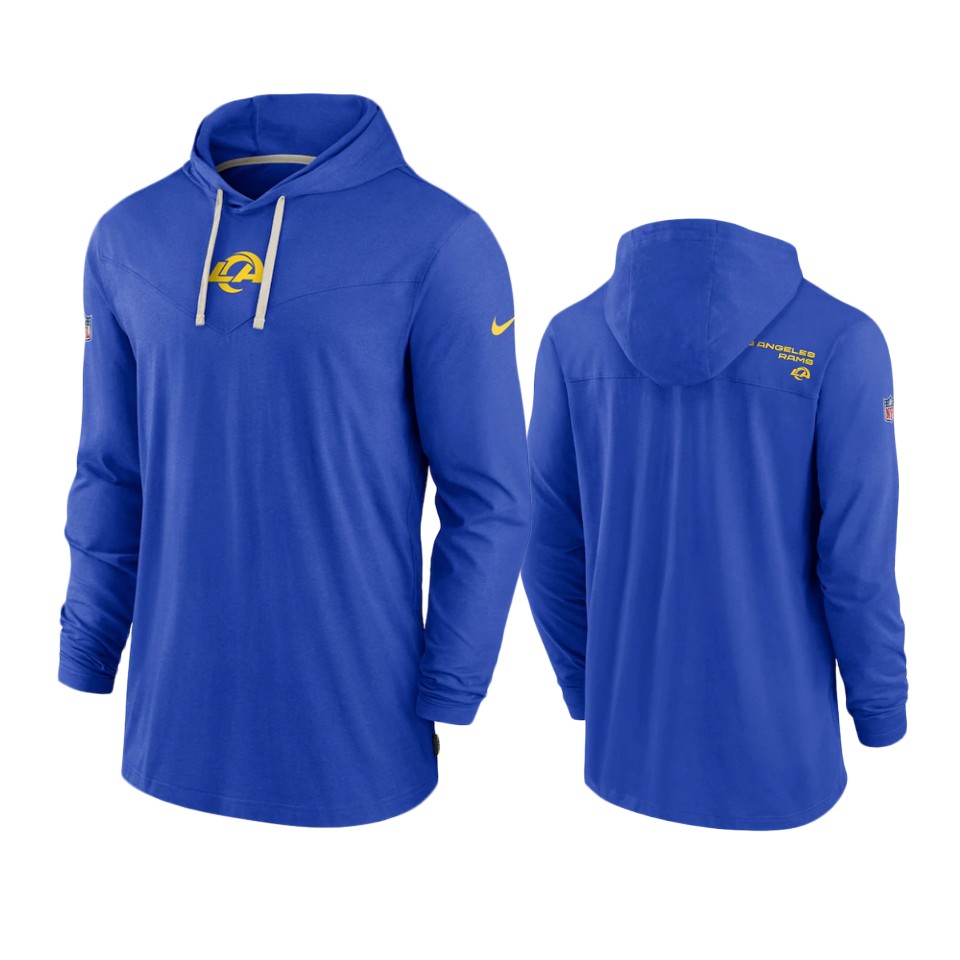 rams royal sideline performance hoodie long sleeve t shirt
