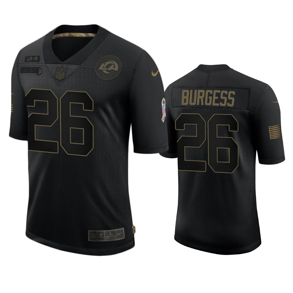 rams terrell burgess black limited 2020 salute to service jersey