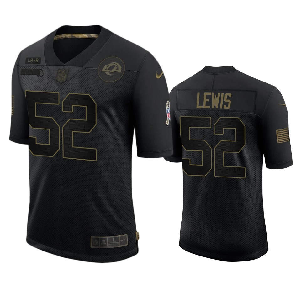 rams terrell lewis black limited 2020 salute to service jersey