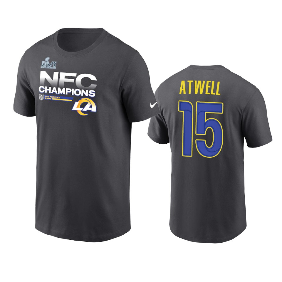 rams tutu atwell anthracite 2021 nfc champions locker room trophy t shirt
