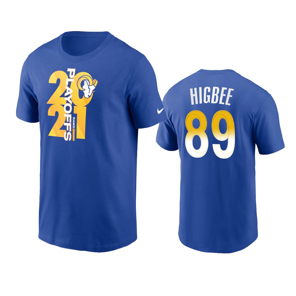 rams tyler higbee royal 2021 nfl playoffs t shirt