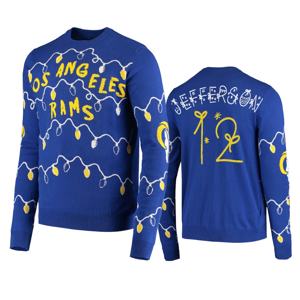 rams van jefferson royal ugly christmas gifts sweater