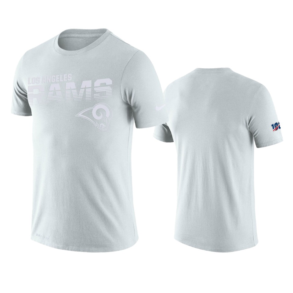 rams white nfl 100 2019 sideline platinum tee