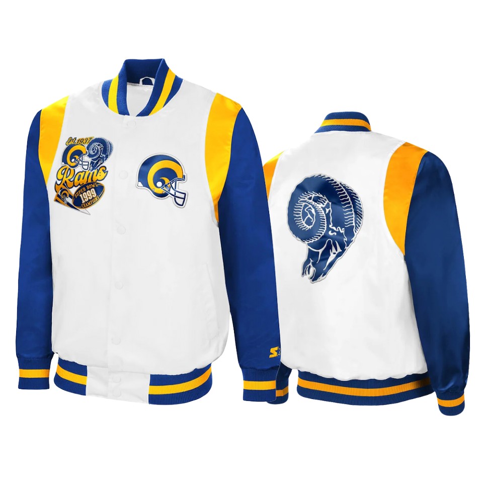 rams white royal retro the all american full snap jacket