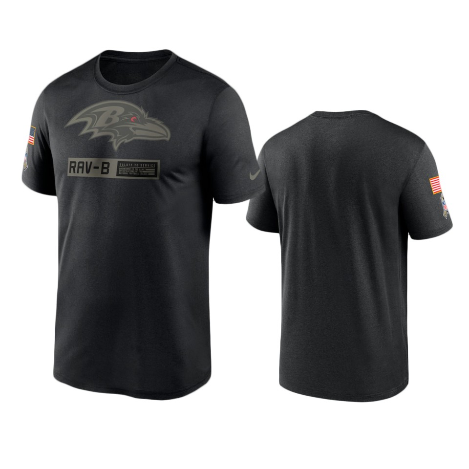 ravens black 2020 salute to service team logo t shirt