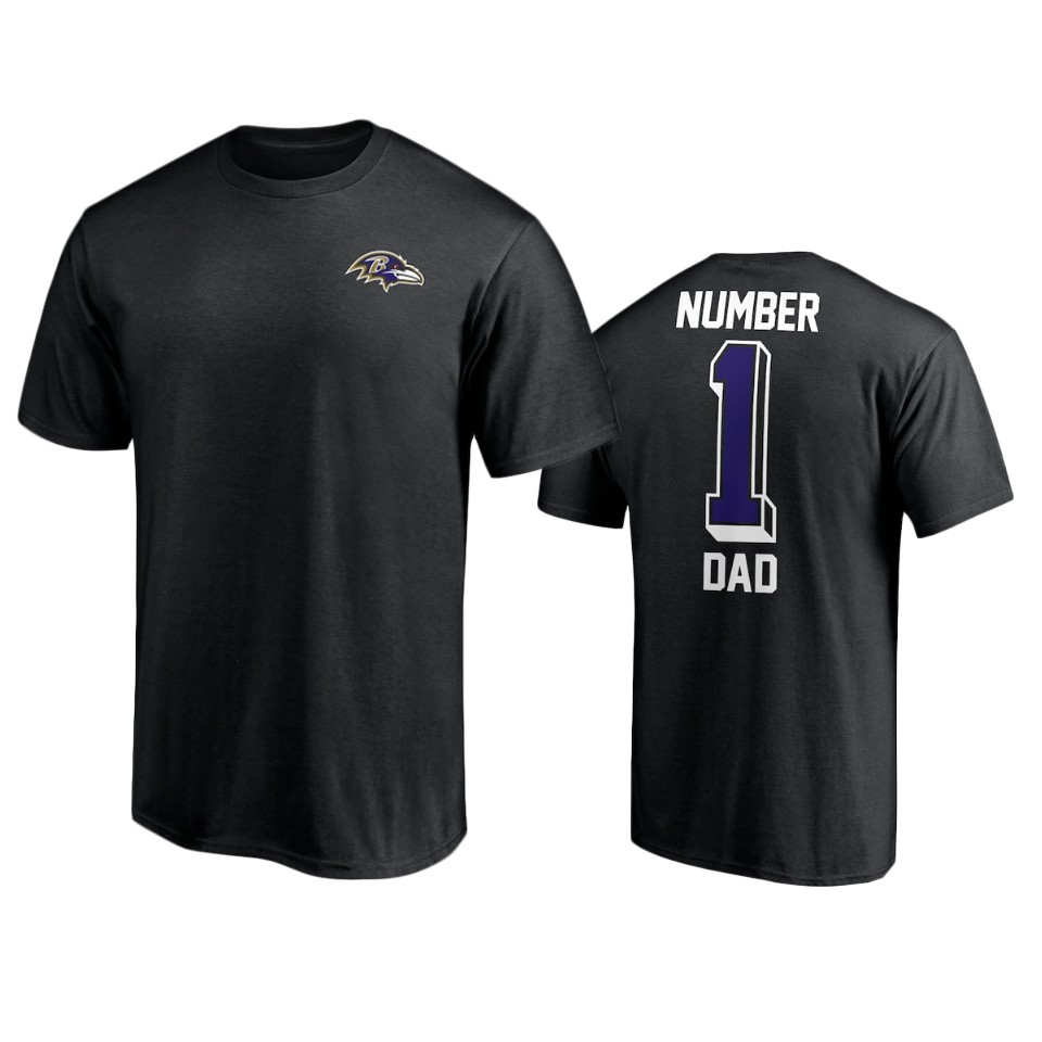 ravens black no. 1 dad t shirt