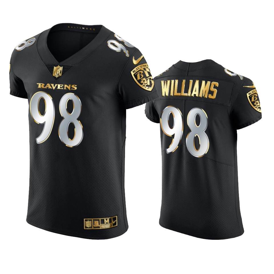 ravens brandon williams black golden edition elite jersey