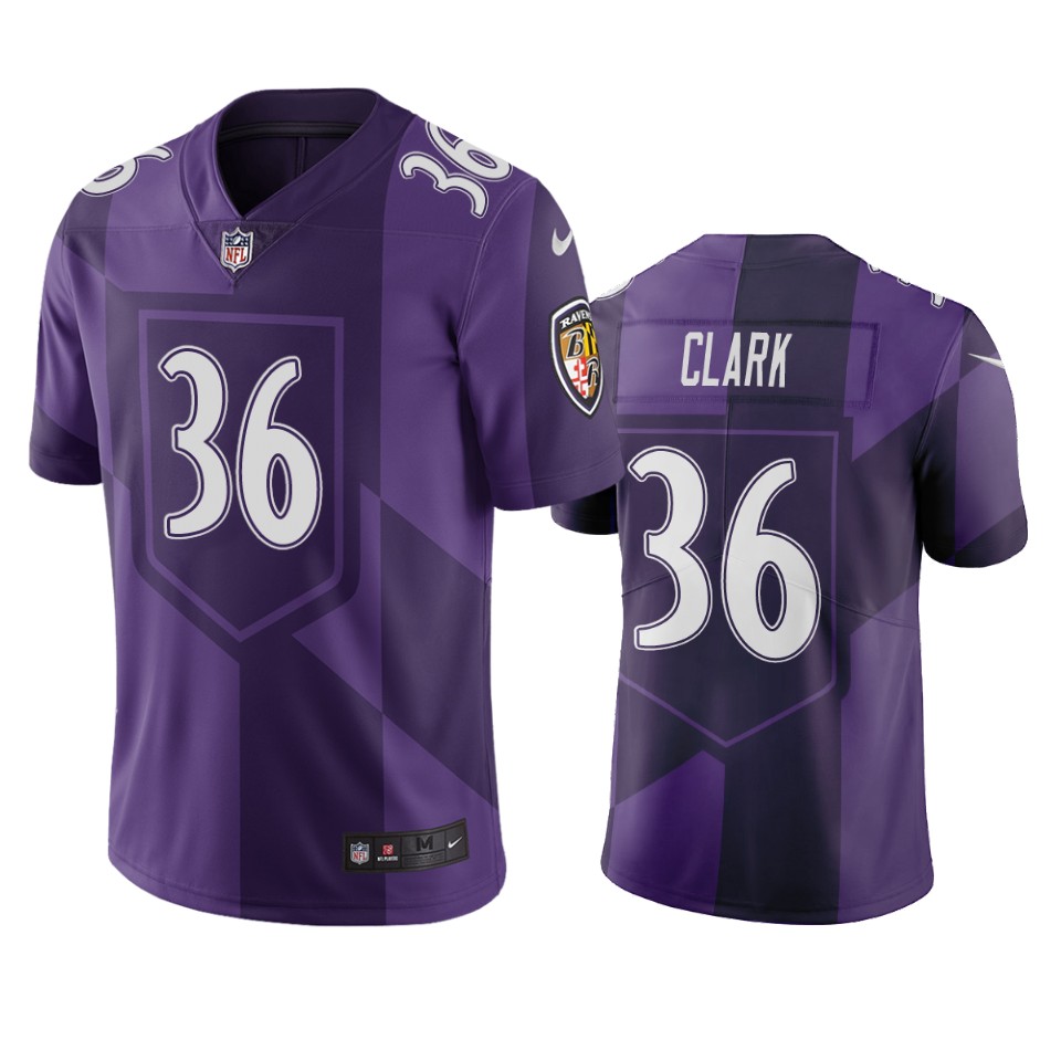 ravens chuck clark purple city edition jersey